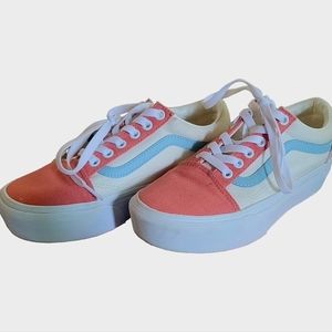 Vans Old Skool Platform Twill Pastel Block Sneakers Women's 6.5